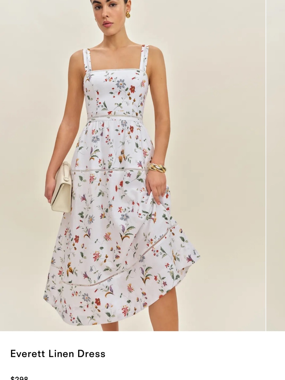 Everett Linen Dress in Corsini – White Floral Sundress